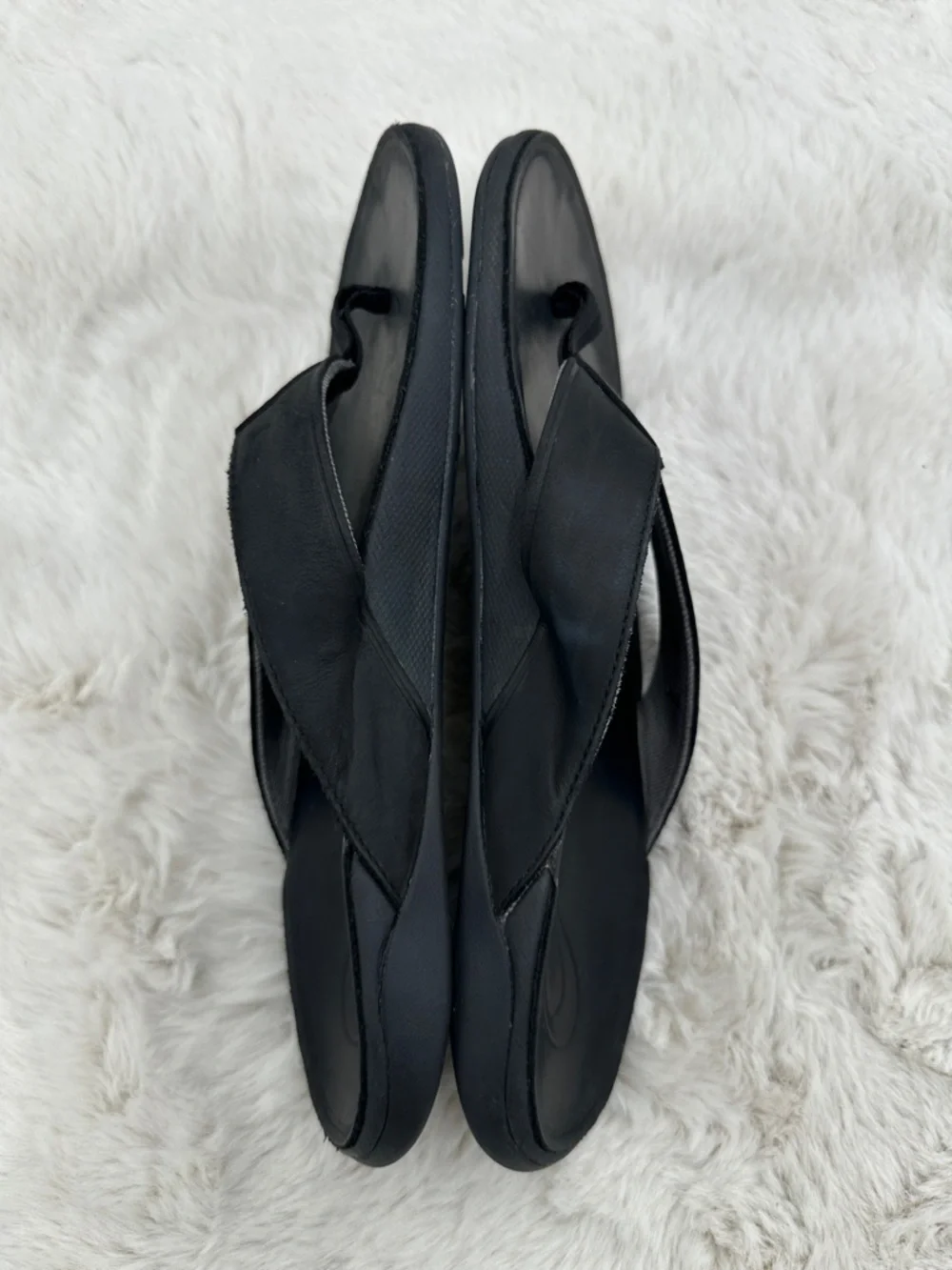 OluKai Tuahine Men’s Waterproof‎ Leather Sandals black men’s flip flops Size 13